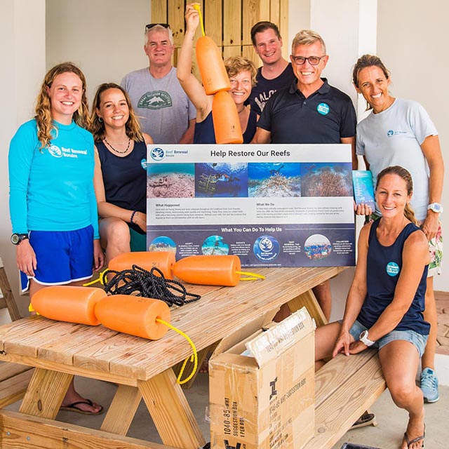 86985546_2146965402116032_4161643608392335360_o RRFB and Beyond the Corals staff together with the RRFB educational sign.
